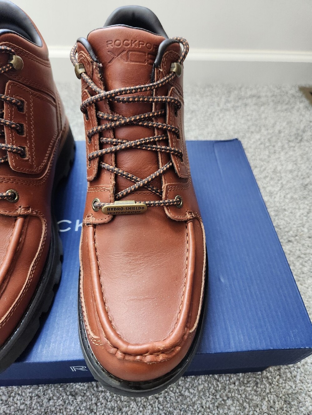 Rockport Men's Tan Brown Leather Waterproof Boots - Picture 6 of 10